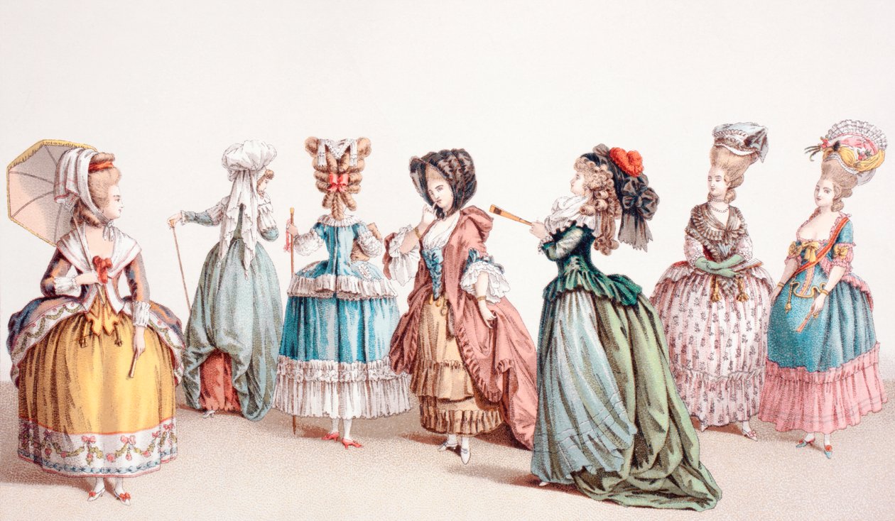 Moda femminile francese durante il regno di Luigi XVI, 1875 da French School