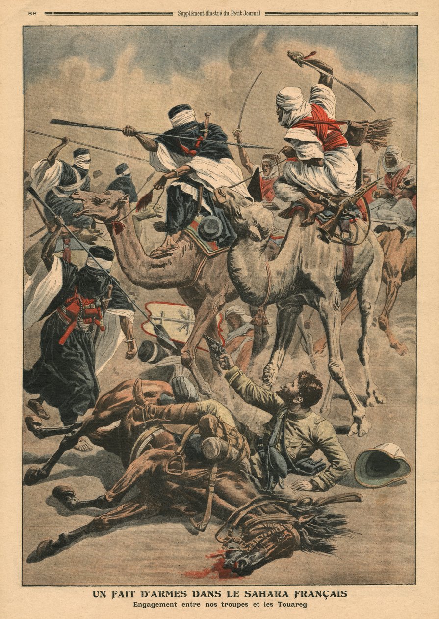 Truppe francesi nel Sahara, illustrazione da 