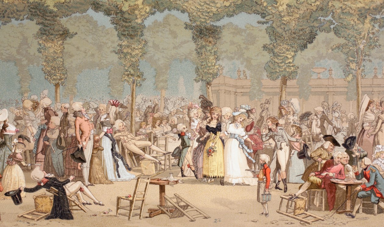 Giardino del Palais-Royal nella Parigi del XVIII secolo, 1875 da French School