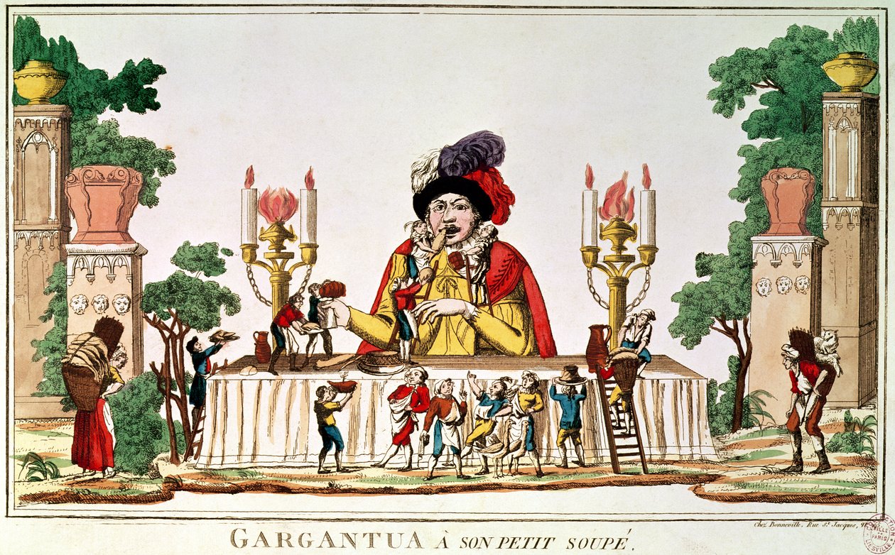 Gargantua alla sua piccola cena, c.1800 da French School