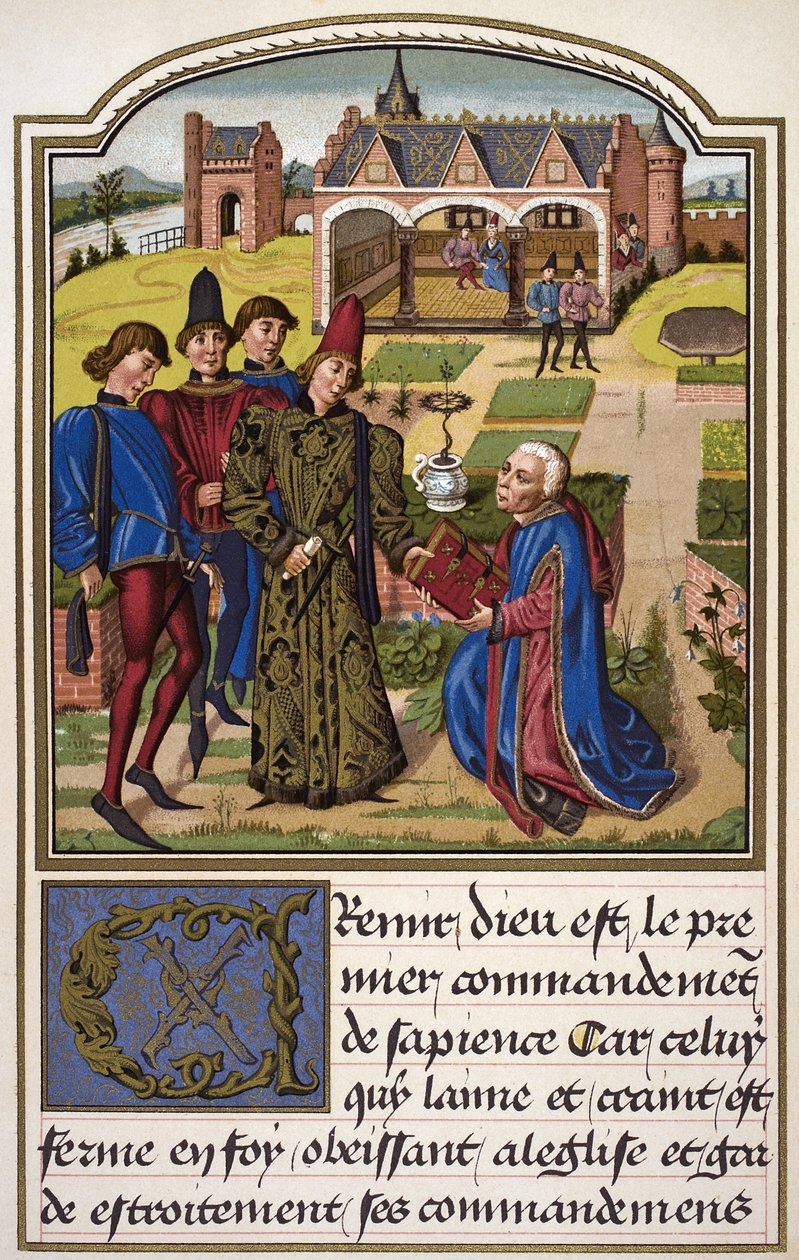 Georges Chastellain offre il suo libro a Carlo, Duca di Borgogna, da 