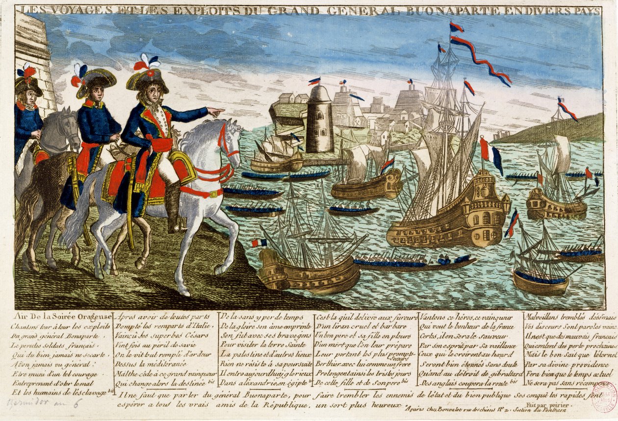 Viaggi e imprese del generale Bonaparte (1769-1821) 1798 da French School