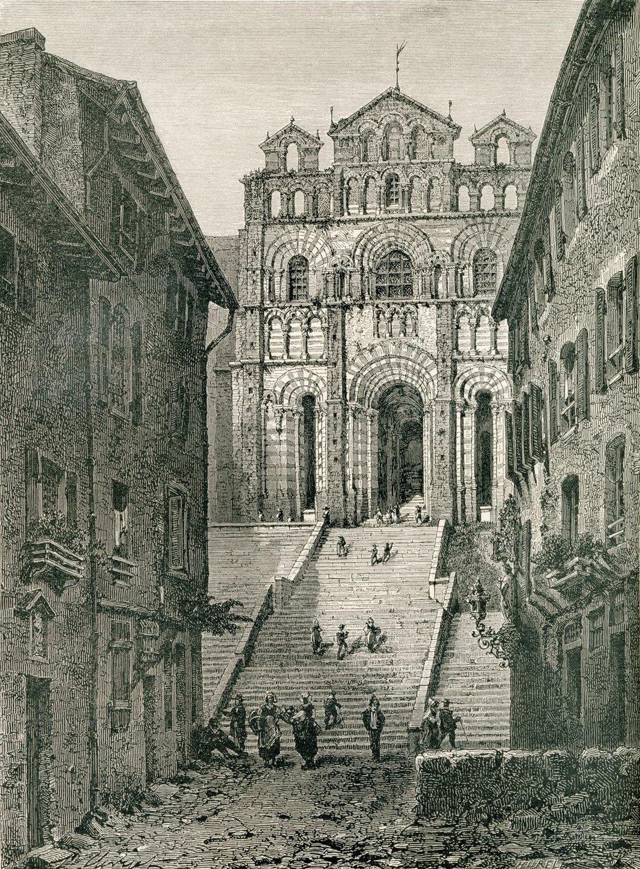 Cattedrale di Le Puy, Le Puy-en-Velay, Alvernia, nel XIX secolo, da 