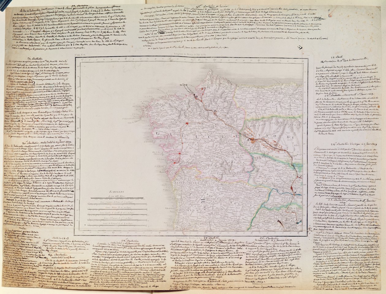 Mappa della Galizia con il percorso dell