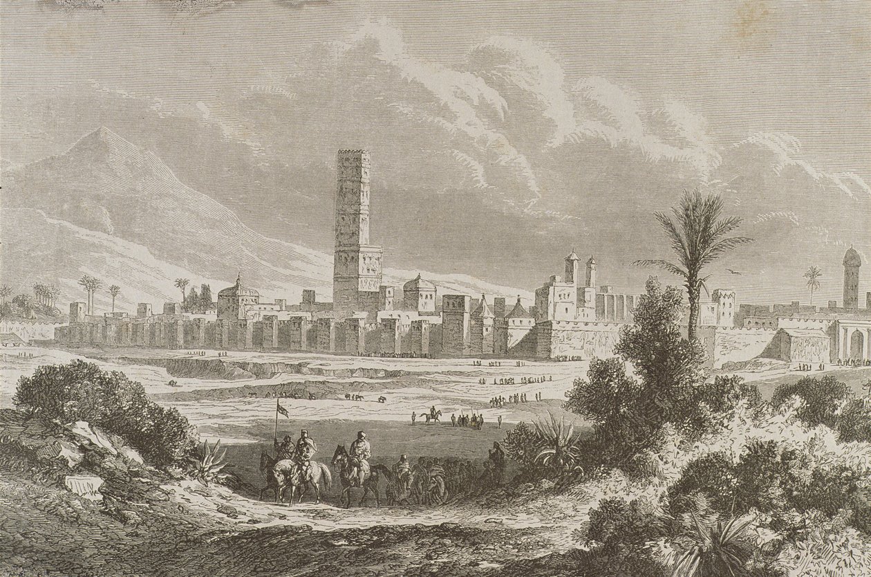 Marrakech negli anni 1860 da French School
