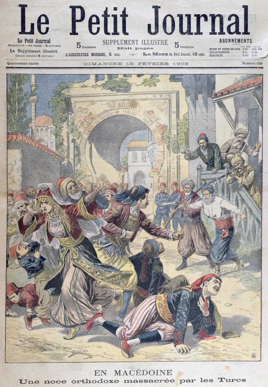 Massacro a un matrimonio ortodosso macedone da parte dei turchi, da Le Petit Journal, 15 febbraio 1903 da French School