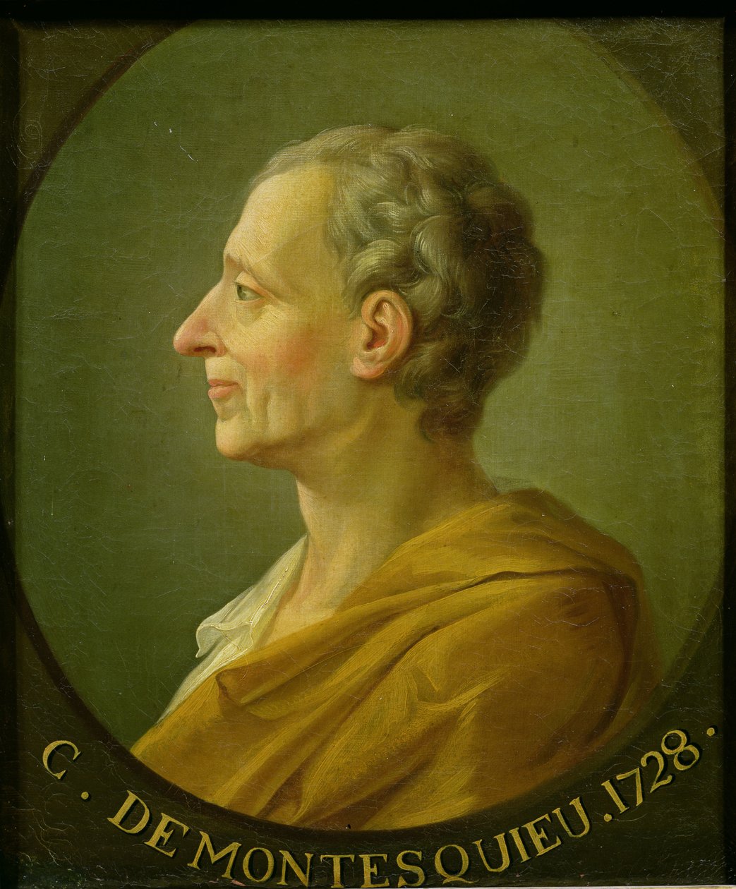 Ritratto di Charles de Montesquieu, filosofo e giurista francese da French School