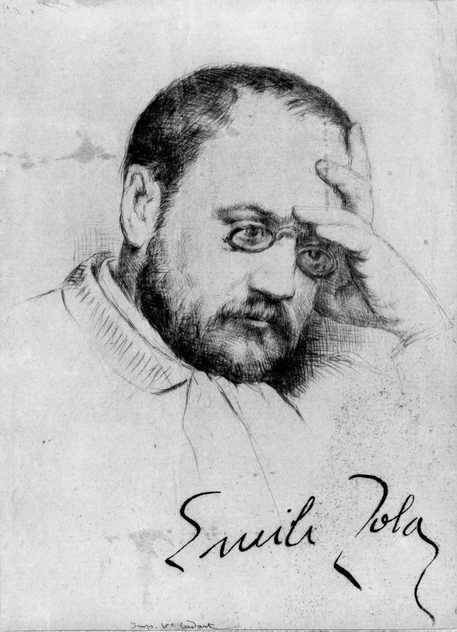 Ritratto di Emile Zola (1840-1902) da French School
