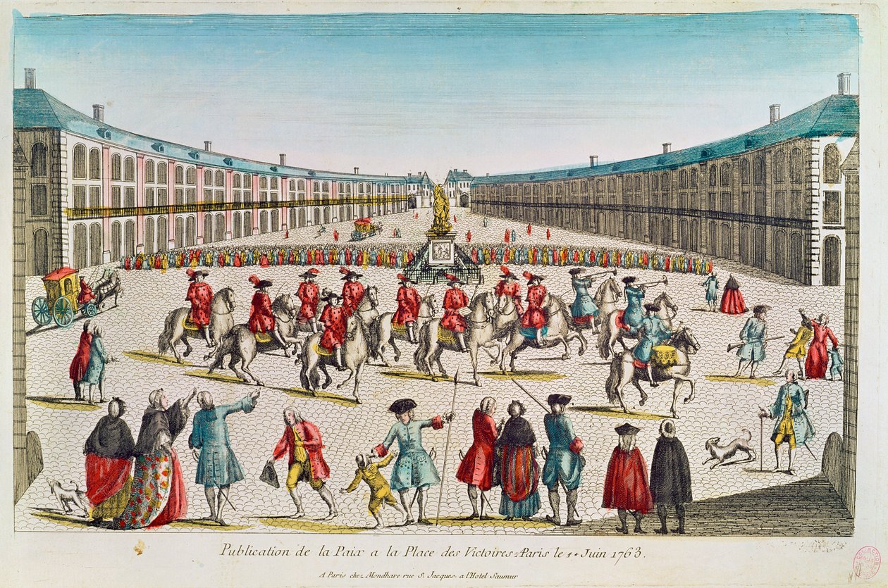 Pubblicazione della pace, Place des Victoires, giugno 1763 da French School