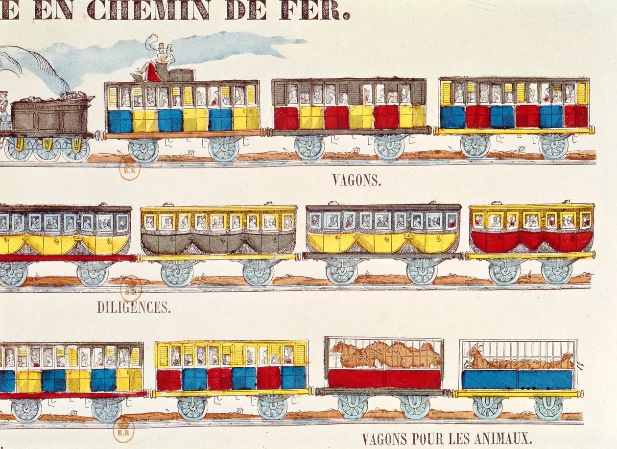 Viaggio in treno nel 1845 (dettaglio) da French School
