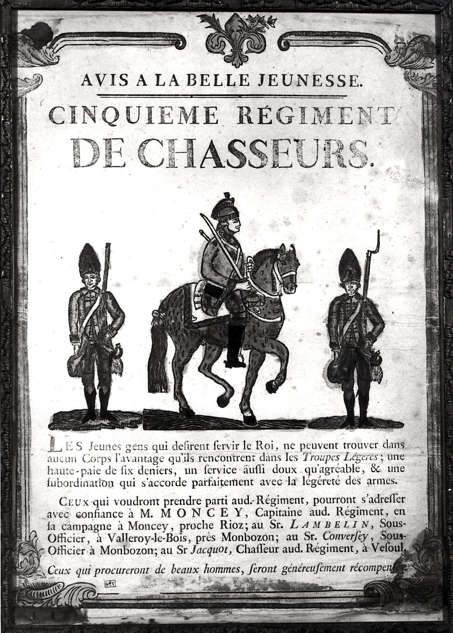 Poster di reclutamento per il Quinto Reggimento da French School