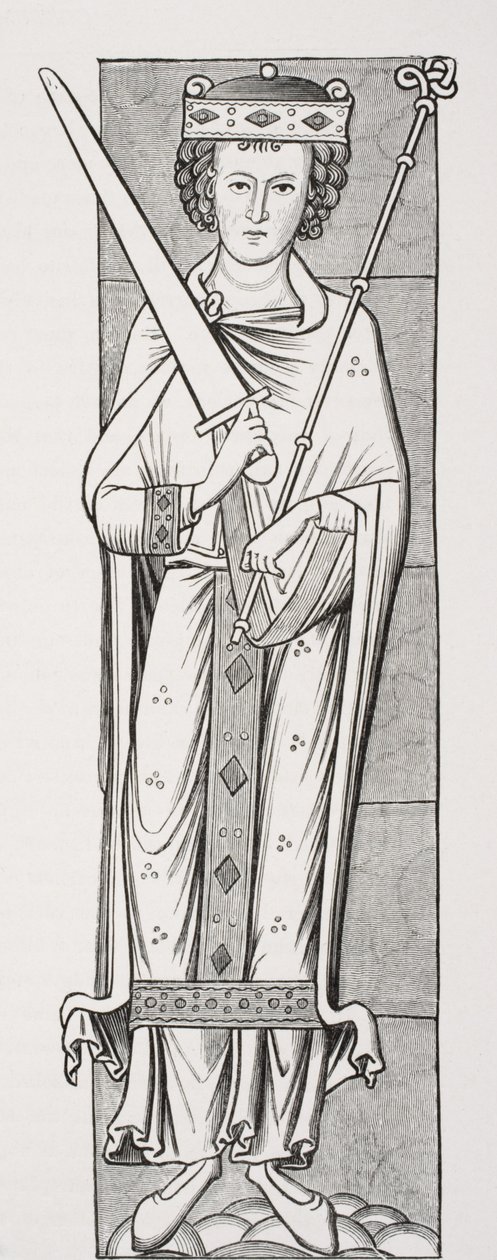 Costume reale, da una miniatura in un manoscritto del XII secolo, da 