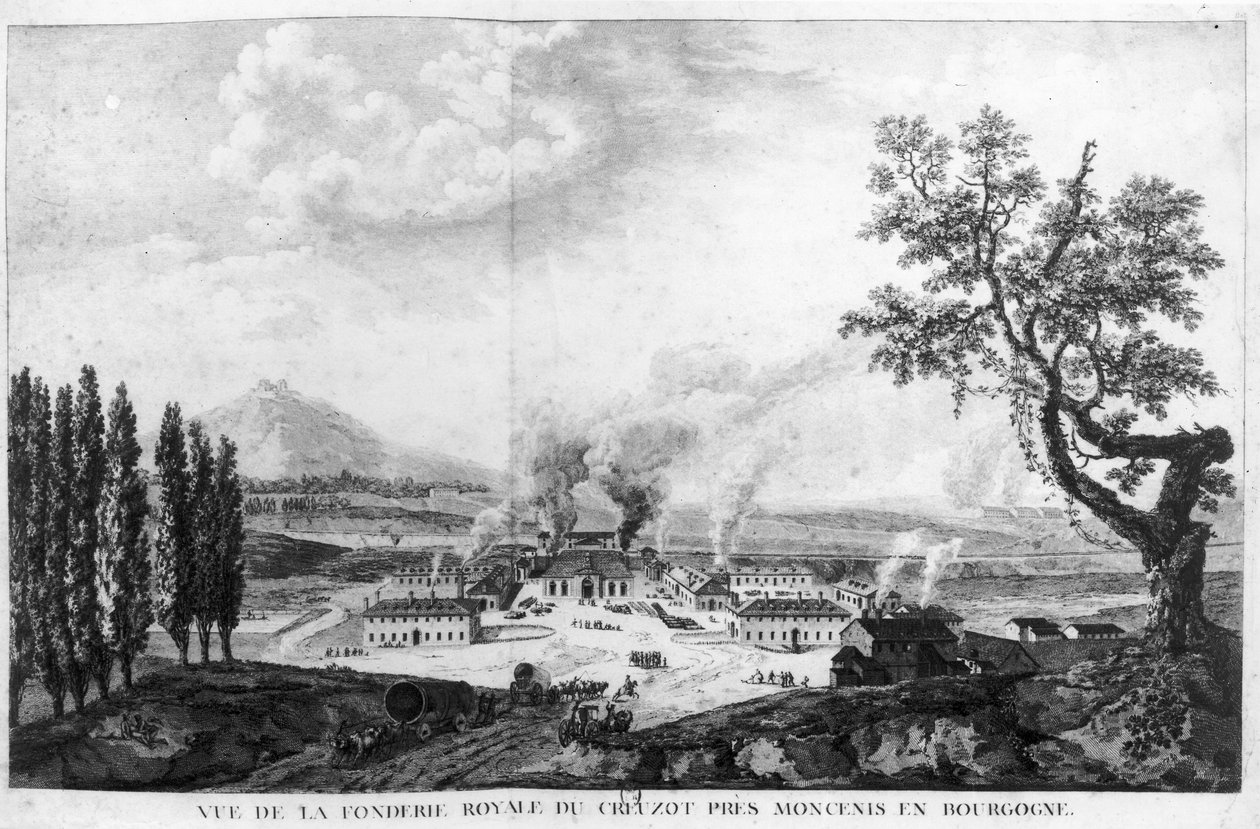 Fonderia reale a Le Creusot nel 1787 da French School