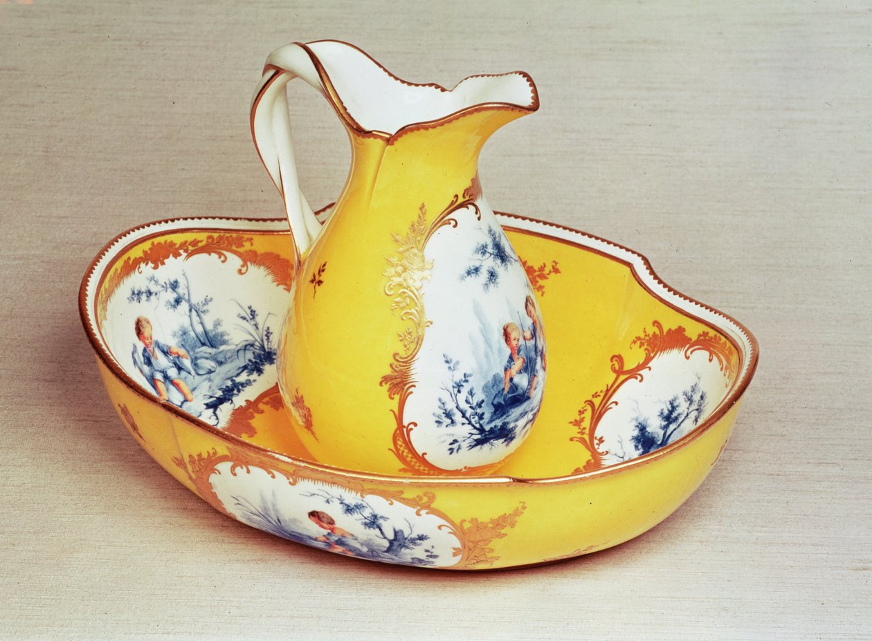 Broc Roussel e bacile di Sevres (porcellana) da French School