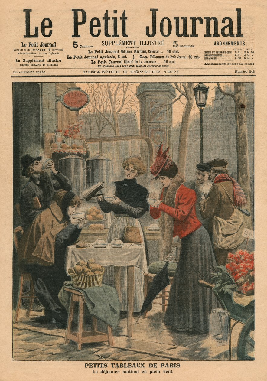 Scene di strada di Parigi, colazione all