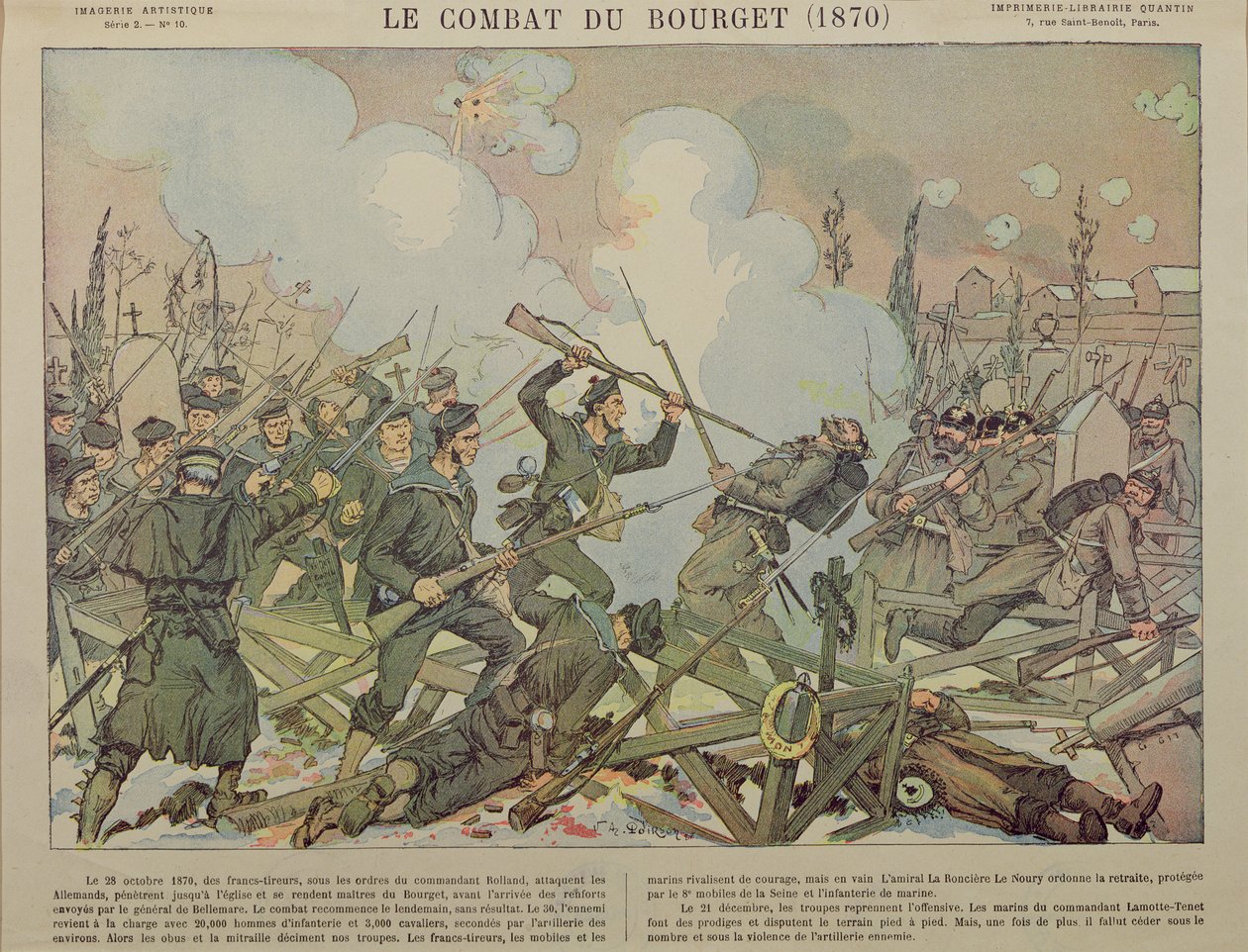 La battaglia di Bourget (28 ottobre 1870), 1887 da French School