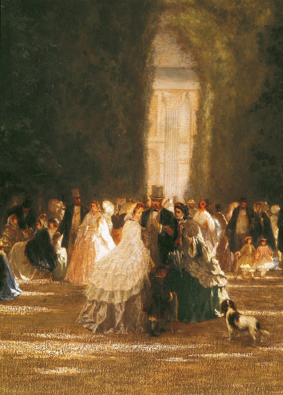 Il giardino delle Tuileries durante il Secondo Impero, (dettaglio) da French School