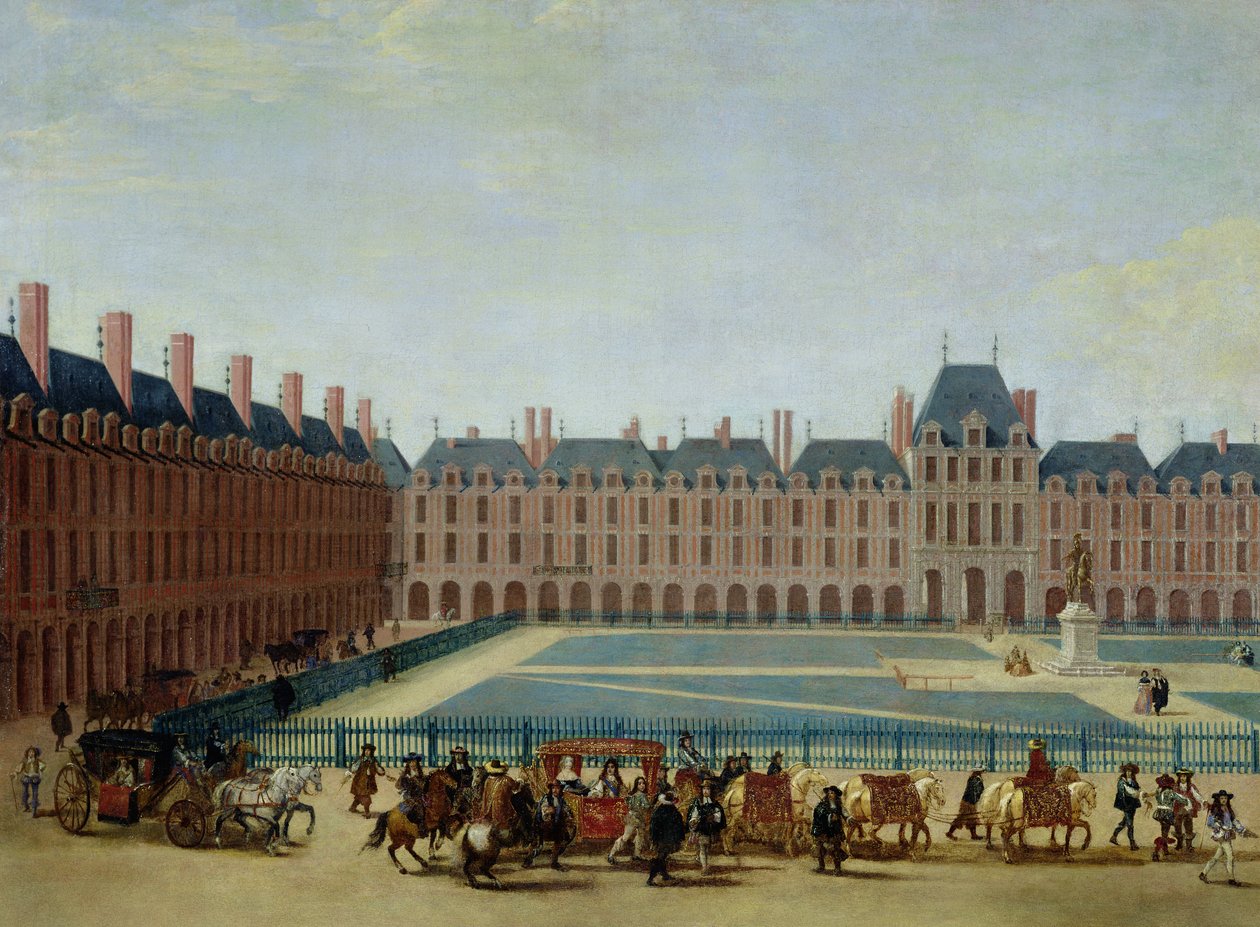La Place Royale con la carrozza reale, c.1655 da French School