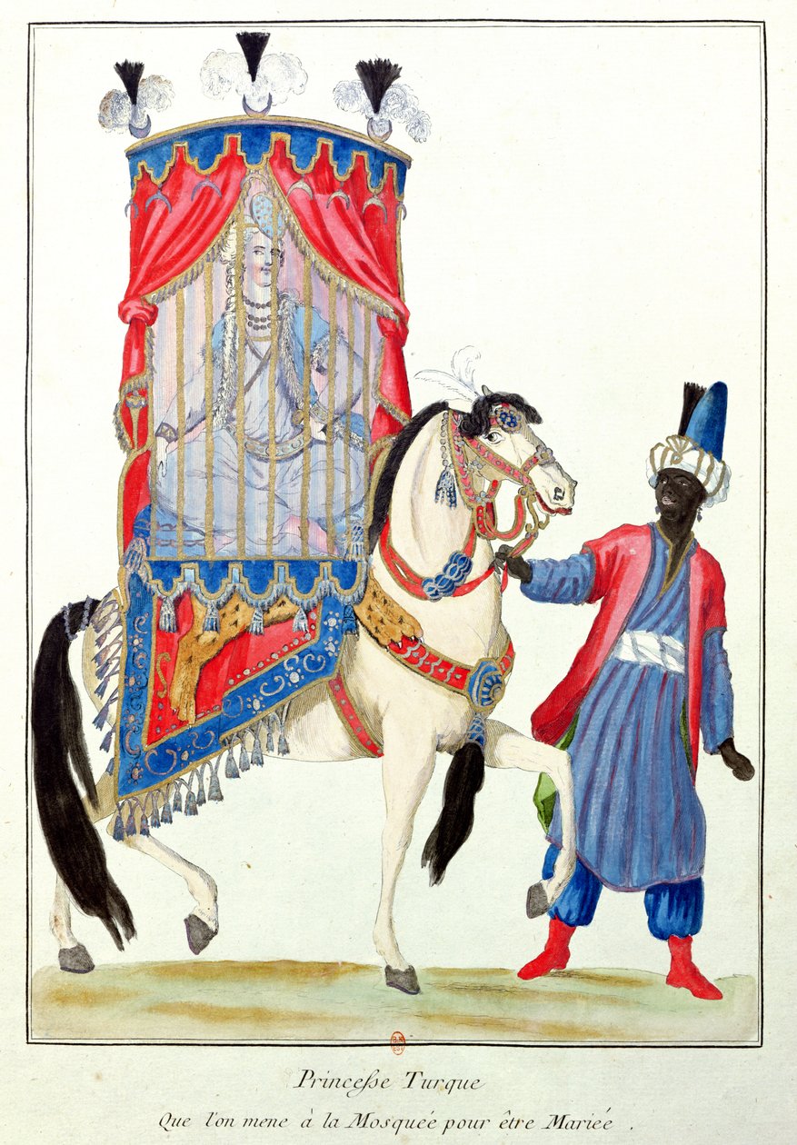 Principessa turca in viaggio verso la moschea per il suo matrimonio da French School