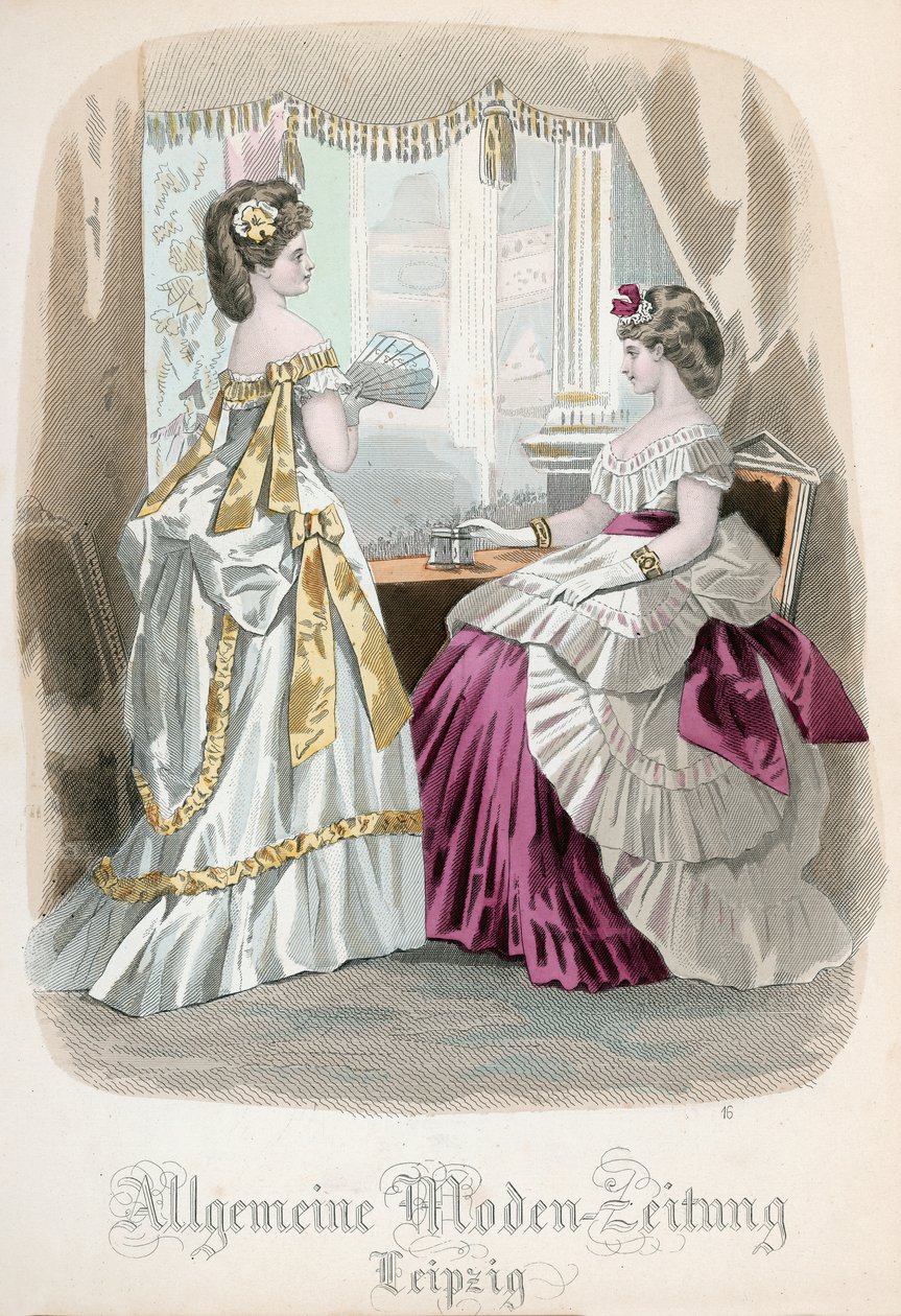 Due signore, tavola di moda da 