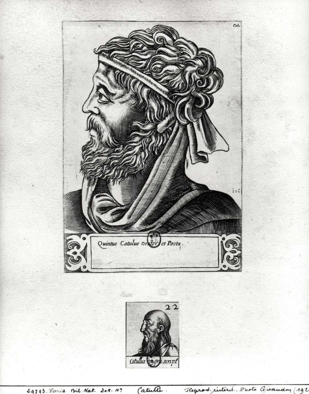 Due ritratti di Catullo (c.84-c.54 a.C.) da French School