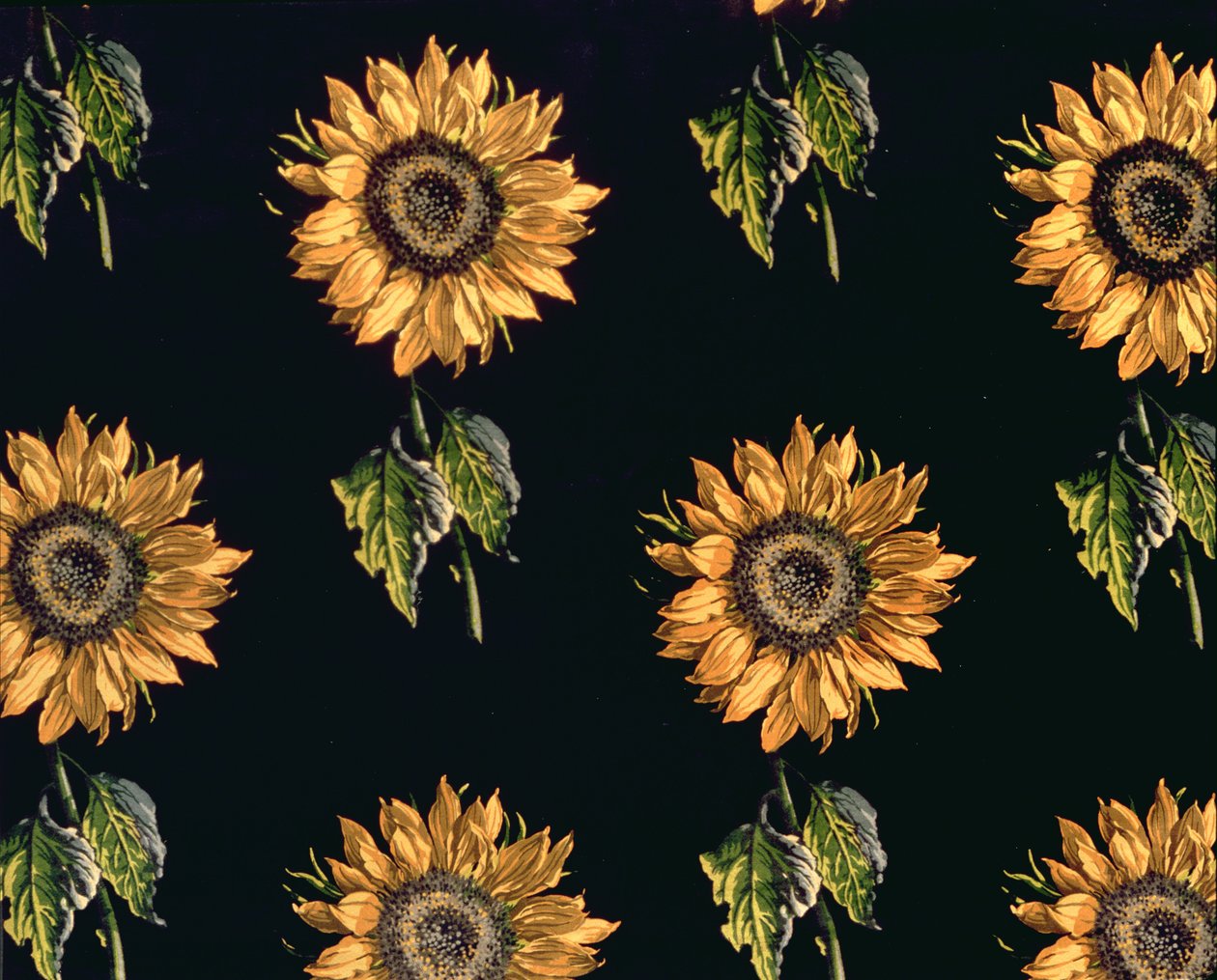 Velours au Sabre: decorazione in seta di girasoli di Maison Ogier e Duplan, Lione 1894 da French School
