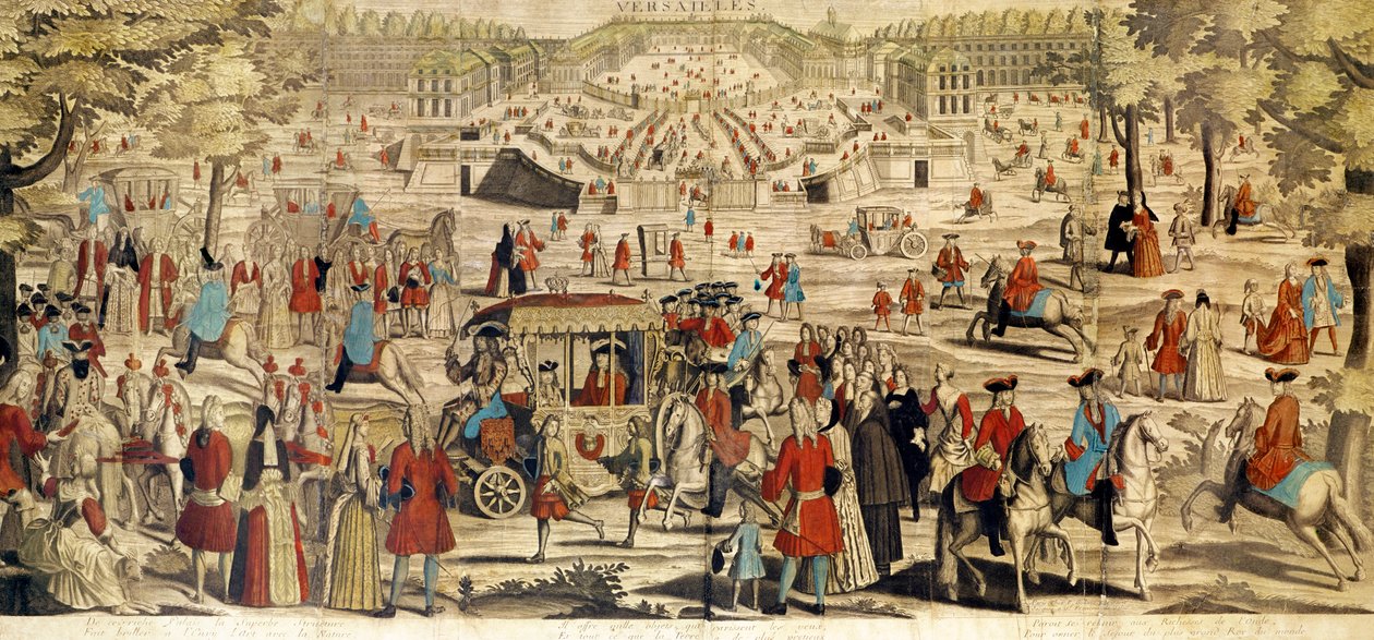 Veduta di Versailles da French School