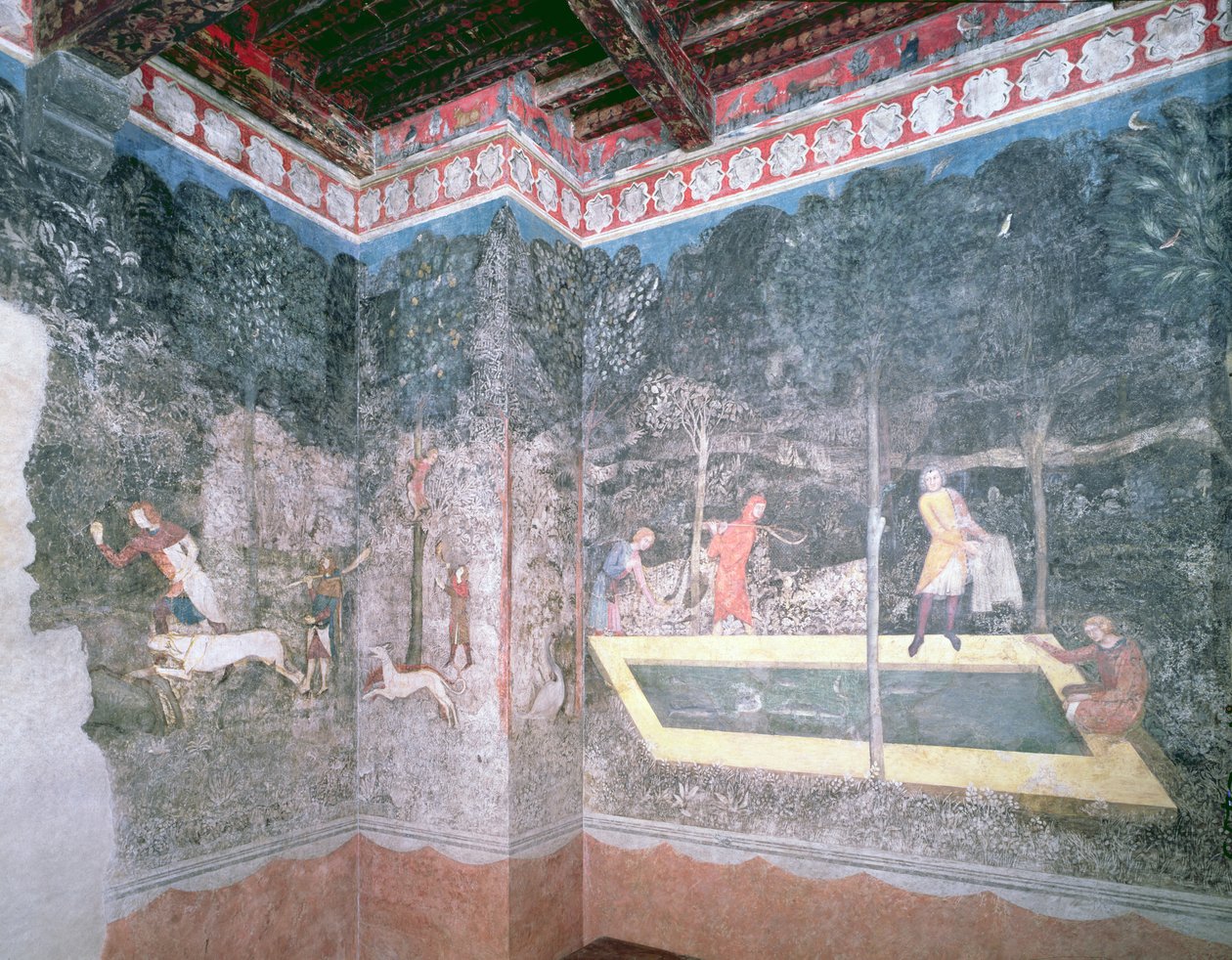 Vista della Sala dei Cervi, 1343 da French School