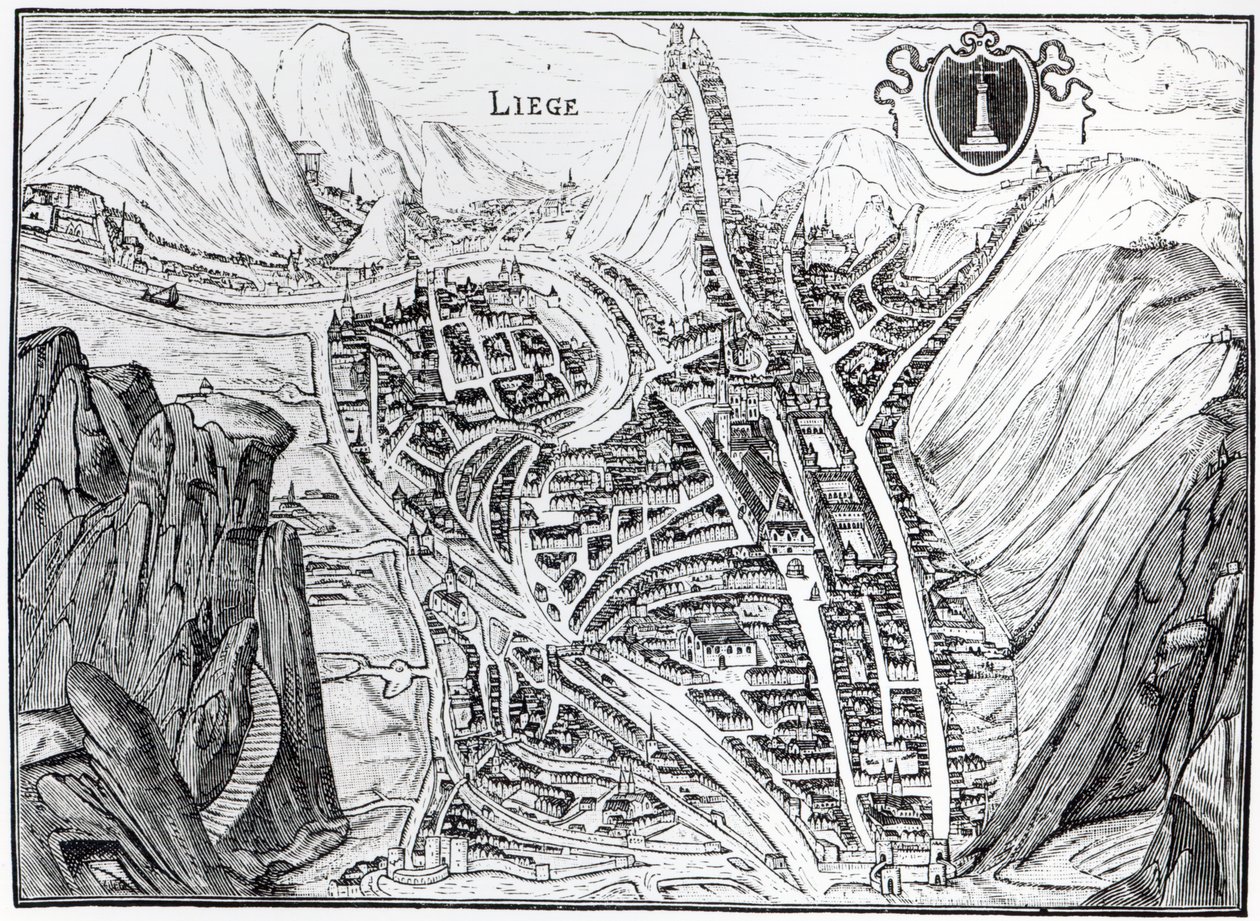 Veduta della città di Liegi, da un