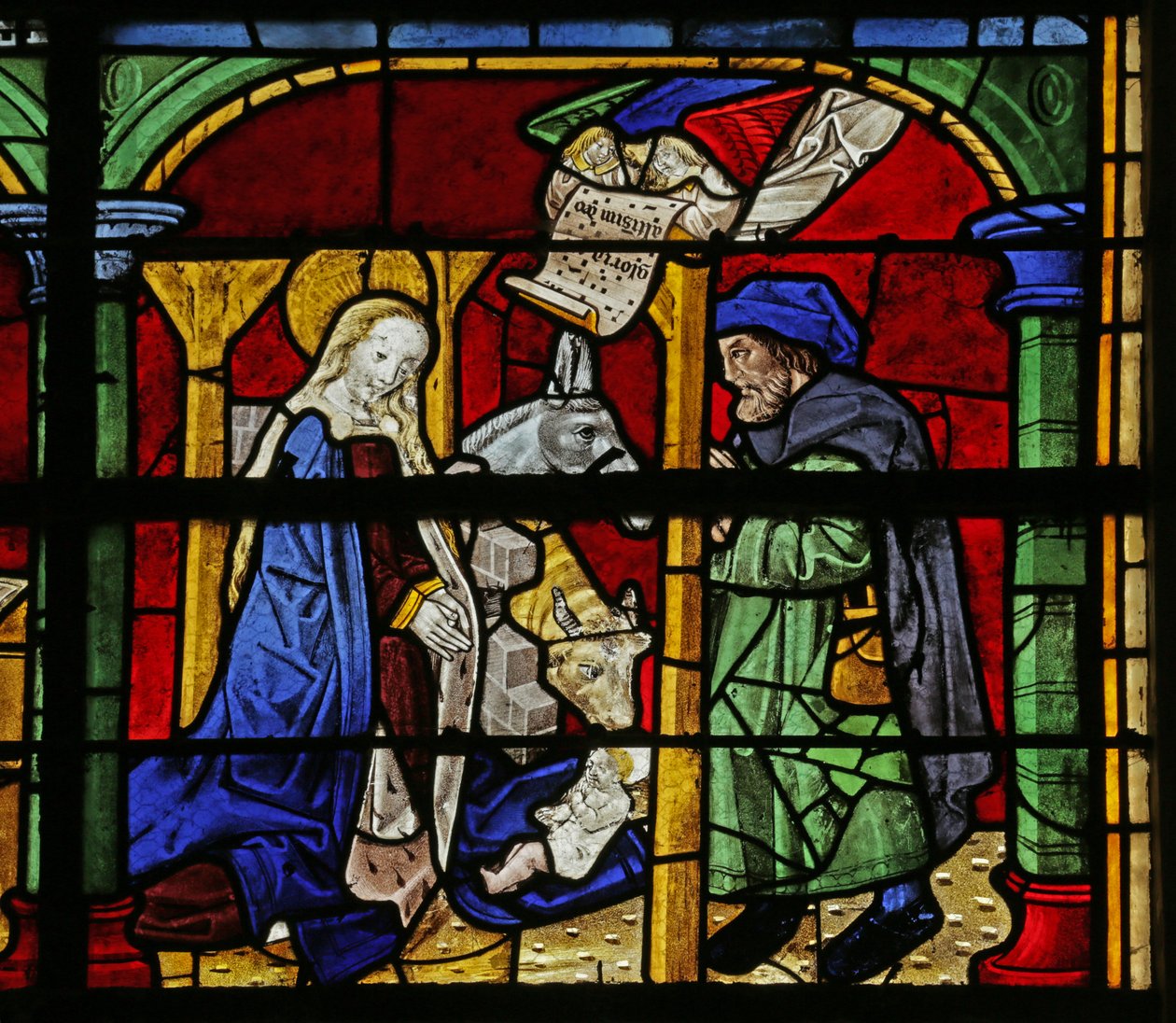 Vetrata raffigurante la Natività, XVI-XX secolo da French School