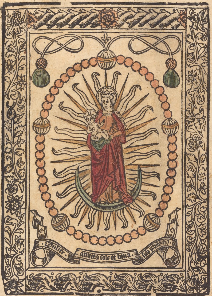 La Madonna e Bambino in un Rosario da French 15th Century