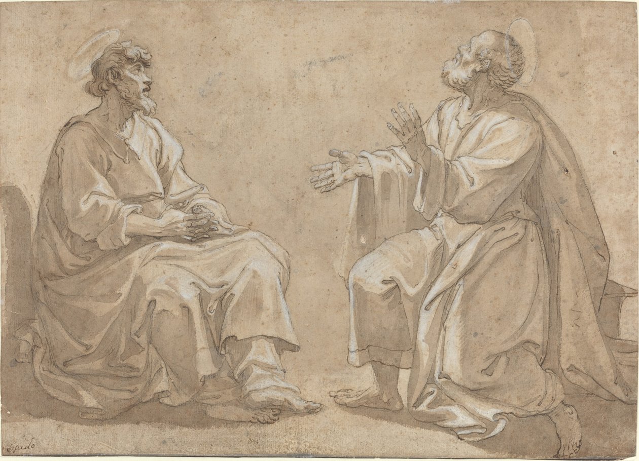 Due Santi Seduti da French 17th Century