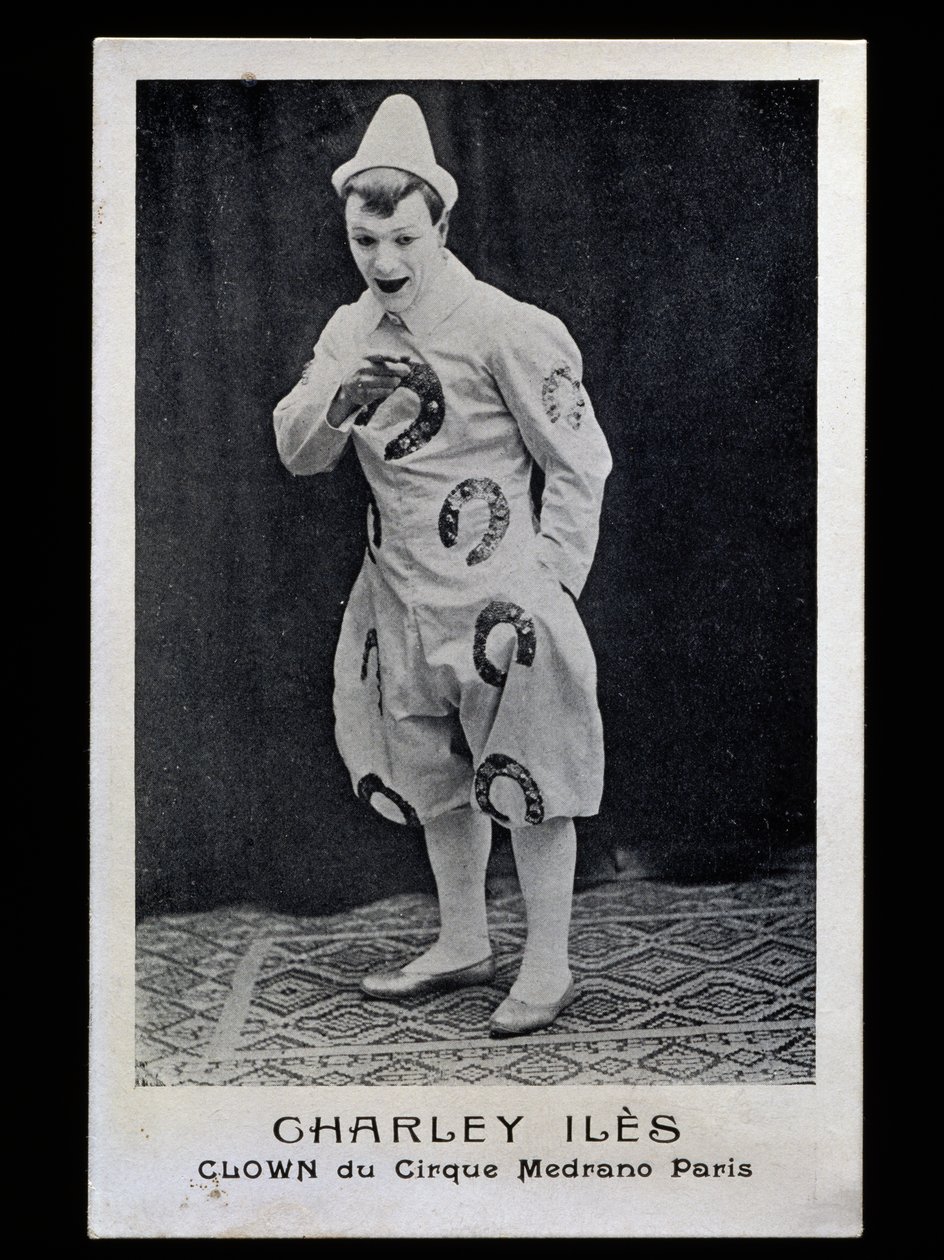Clown Charley Iles (1876-?) del circo Medrano a Parigi, circa 1910, cartolina, Francia, XX secolo da French Photographer