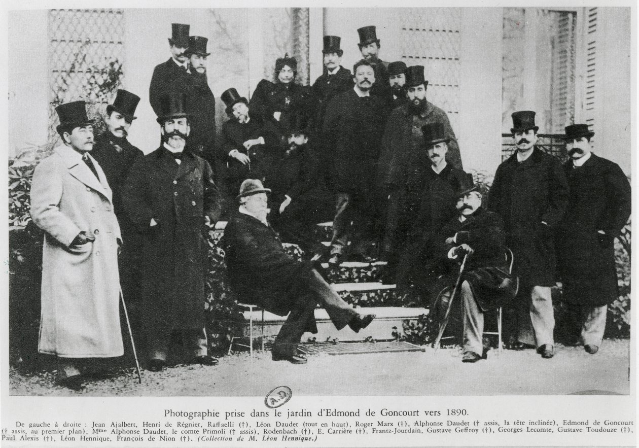Gruppo nel giardino di Edmond Huot de Goncourt, c.1890 da French Photographer