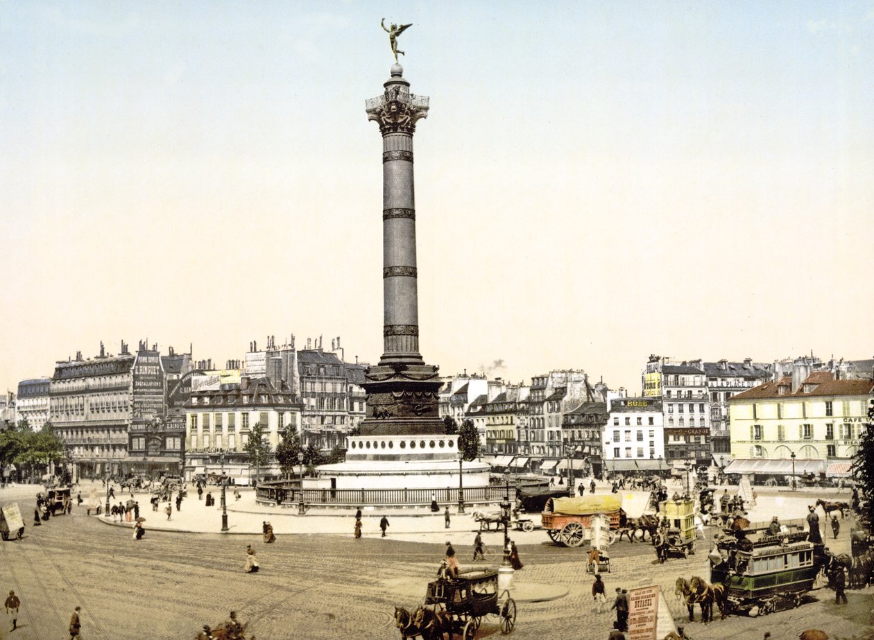 Place de la Bastille, Parigi, pub. 1900 da French Photographer
