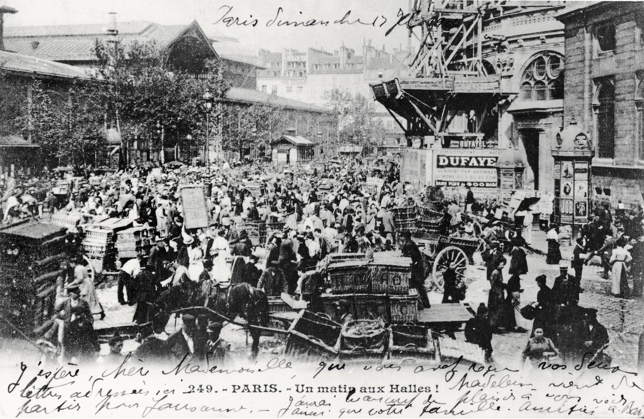Cartolina di Les Halles, Parigi, prima del 1914 da French Photographer