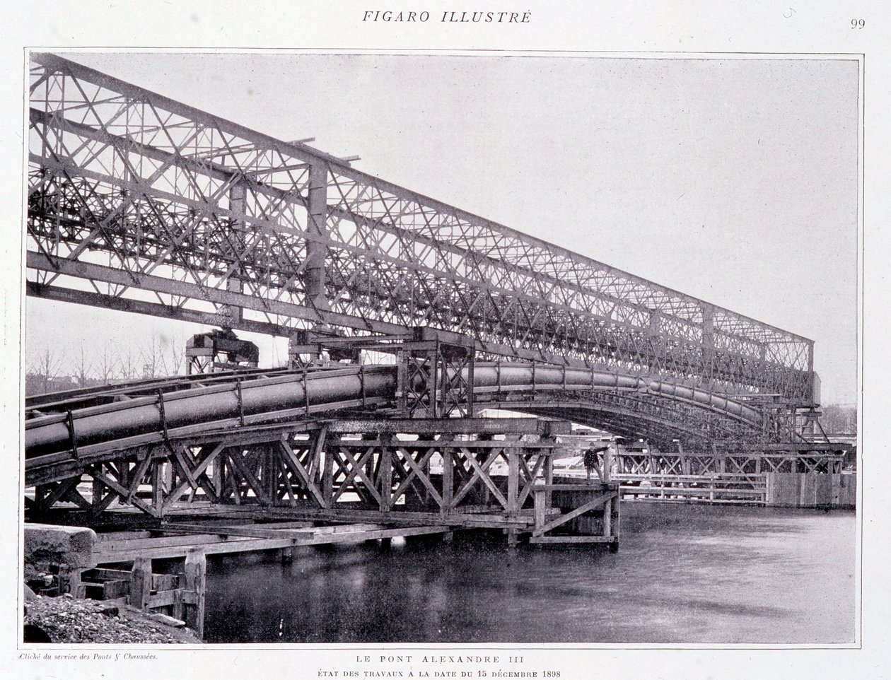 I lavori del ponte Alessandro III al 15/12/1898 - in "Le Figaro Illustré" da French Photographer