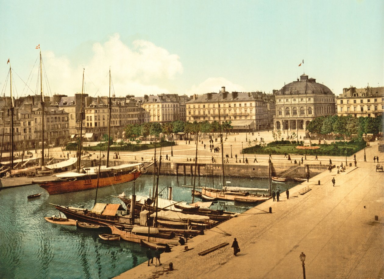 Veduta di Place Gambetta dal molo, Le Havre da French Photographer