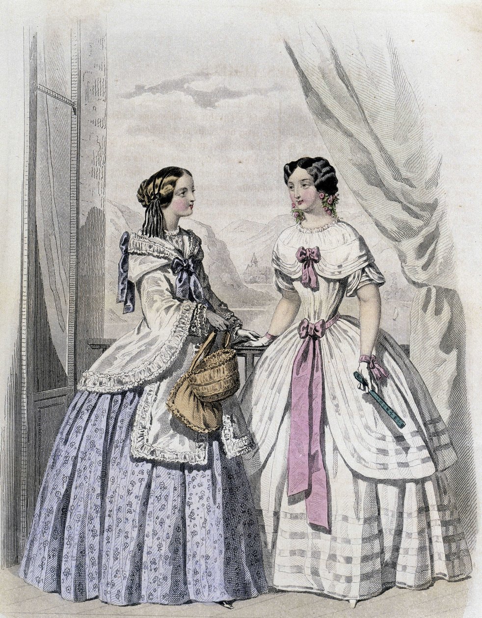 2 donne alla moda - in "Journal des Demoiselles" 1852 da French School