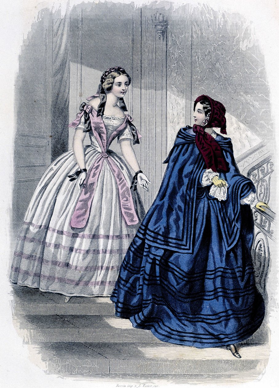 2 donne alla moda - in "Journal des Demoiselles" 1852 da French School