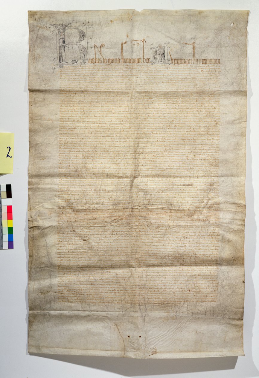 AE II 401 AB Carta di fondazione della Cappella Reale a Vincennes dedicata alla Trinità, novembre 1379 da French School