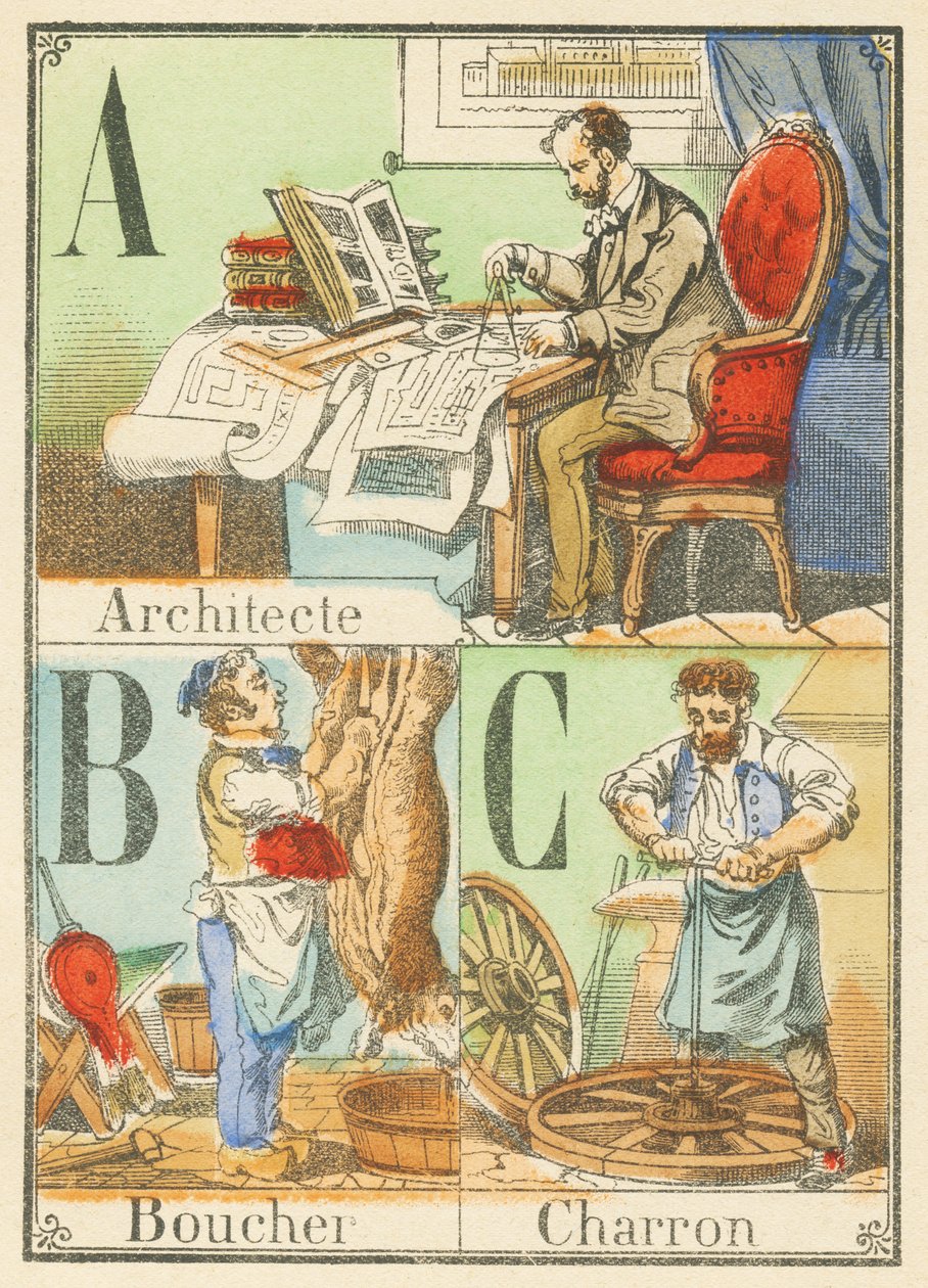 Architetto, Macellaio, Carrettiere da French School