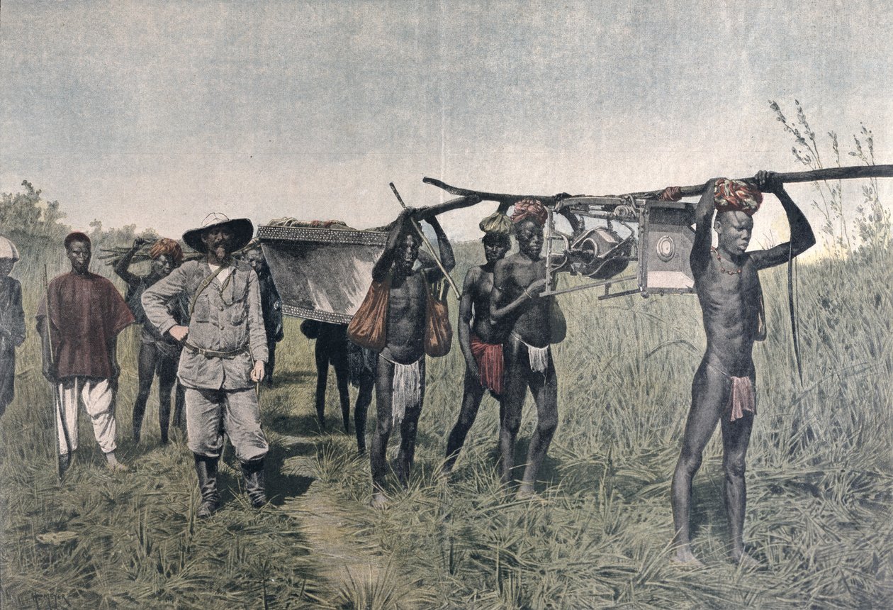 Un Convoglio sulla Missione Marchand nel 1898, da Le Petit Journal, 1899 da French School