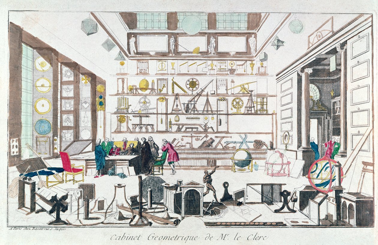 Studio di geometria, dopo Sebastien Le Clerc, 1717 da French School