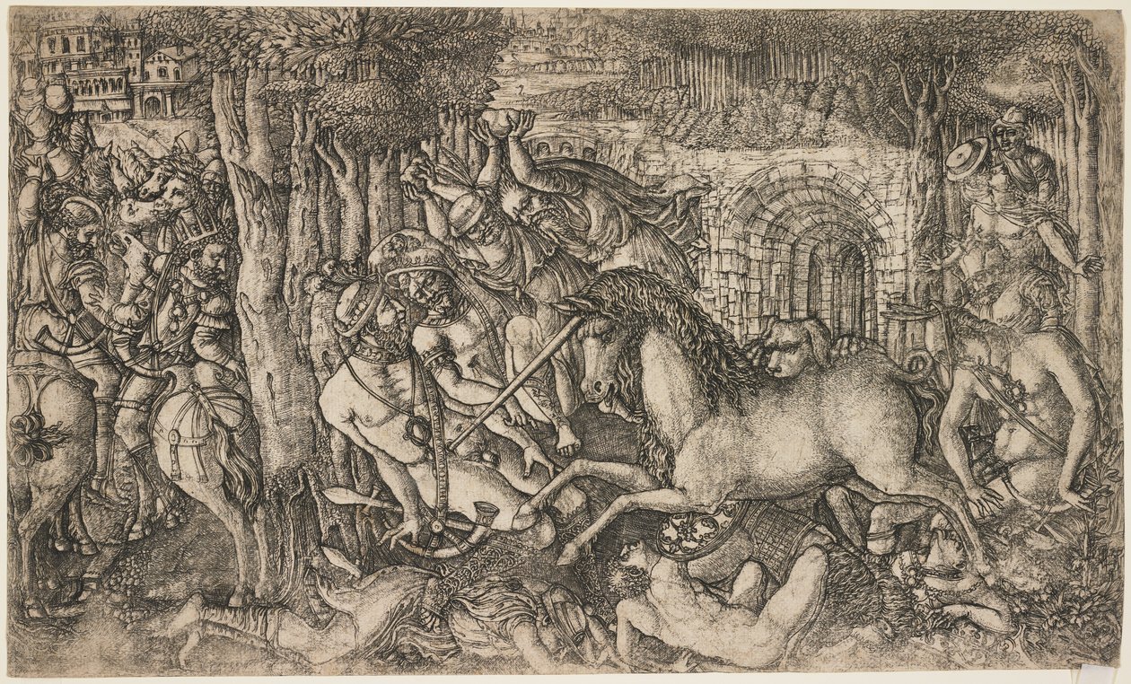 Un re inseguito da un unicorno, c.1547 da French School