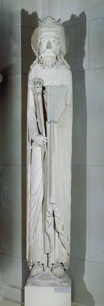 Un re, possibilmente Salomone, dalla facciata ovest di Notre-Dame de Corbeil, Essonne da French School