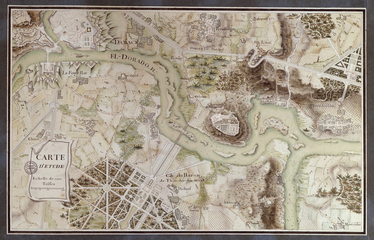 Mappa ispirata a Candide di Francois Voltaire (1694-1778) per un concorso organizzato dall
