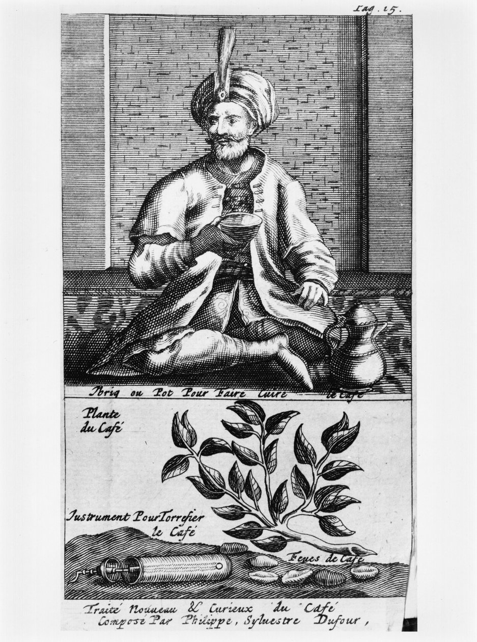 Una pentola per fare il caffè, illustrazione da Traite Nouveau et Curieux du Cafe, du The et du Chocolat di Philippe Sylvestre Dufour, La Haye, pubblicato nel 1693 da French School