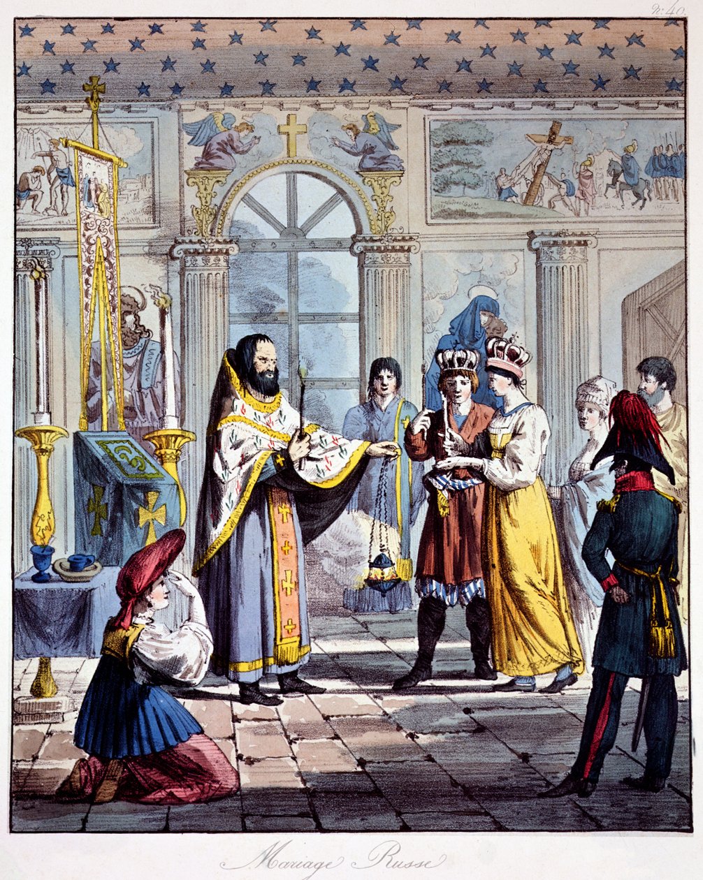 Un matrimonio ortodosso russo, inizio XIX secolo da French School