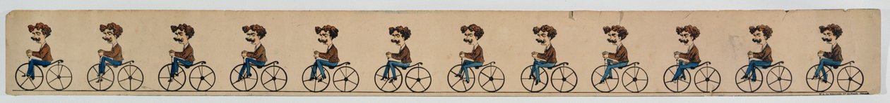 Una banda di zoetrope che raffigura un ciclista da French School